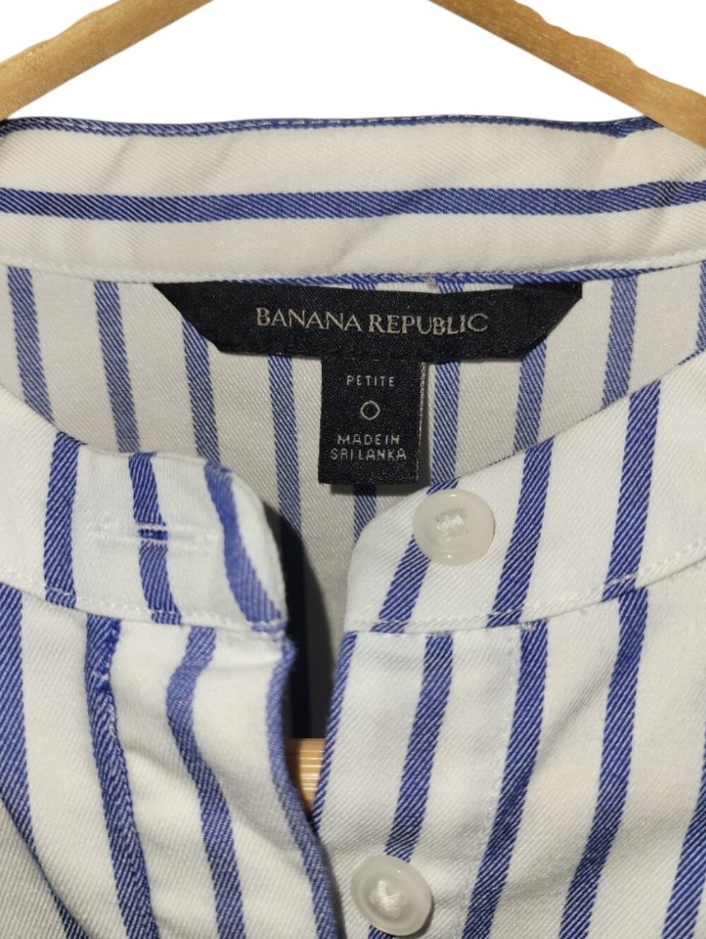 Banana Republic Riley-Fit Striped Ruffle-Front Shirt - Picture 2 of 5
